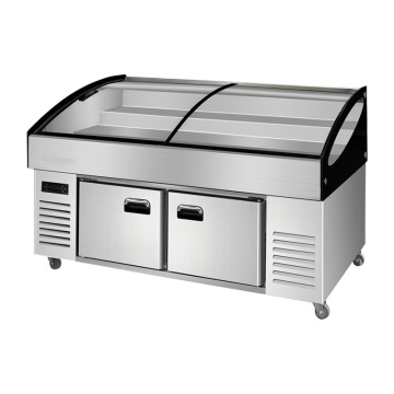 RUITAI Commercial Refrigeration Ladder Showcase Ice Table Fridge