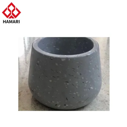 Handmade Terrazzo Vase: Stone Body with Color Granules