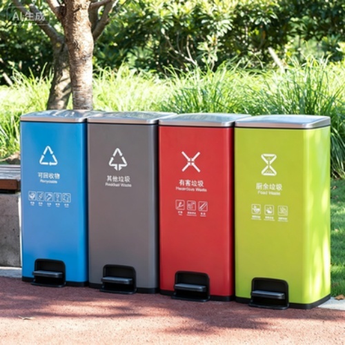 Stainless Steel Waste Bin for Villa Garden and Kitchen