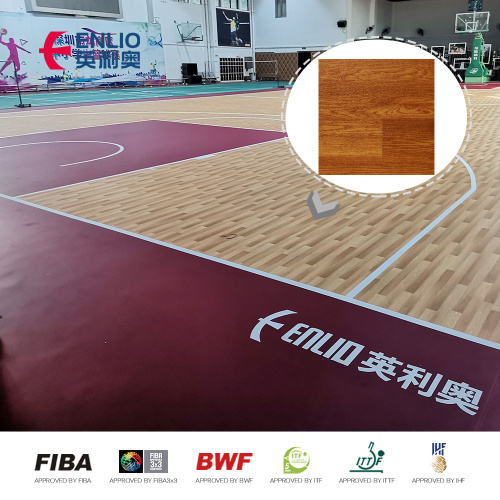 Mooie kosten PVC indoor baketball sport vloeren houtpatroon sportmat