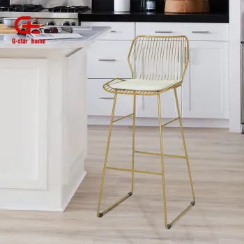 Modern Wire High Leg Metal Frame Dining Chair for Restaurants