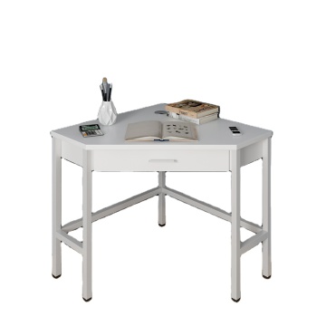 Modern Designer White Portable Small Corner Wooden Study Table for Home Office
