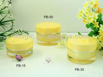 15.30.50ml Round cylindricalt acrylic face cream jar plastic acrylic cream jar