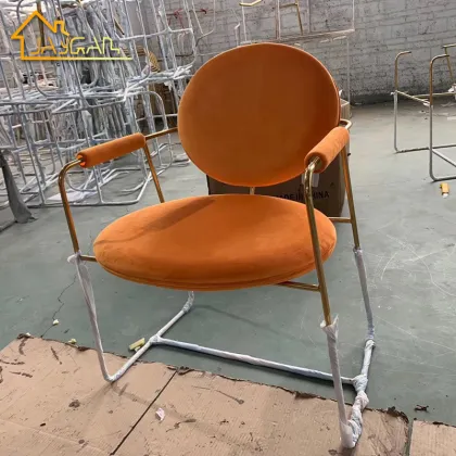 Gemma Leather Dining Armchair with Gold Legs
