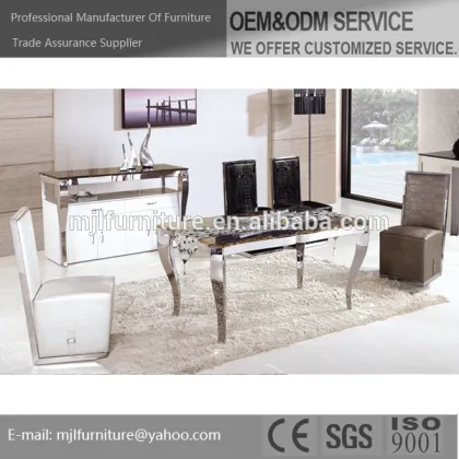 Home furniture dining table with glass