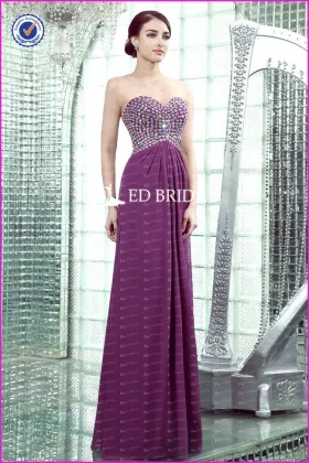 CE430 Attractive China Factory Sweetheart A-Line Beaded Bridesmaid Dress Royal Purple