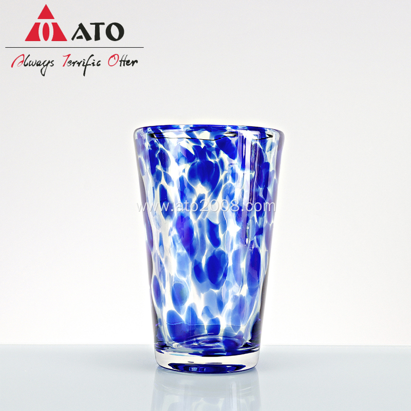 Lead-free Water Glass Leopard spotted milk cooler glass