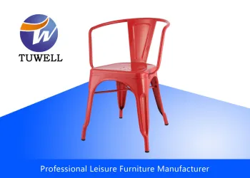 Professional Strong Patio Metal Tolix Armchairs Stackable For Leisure