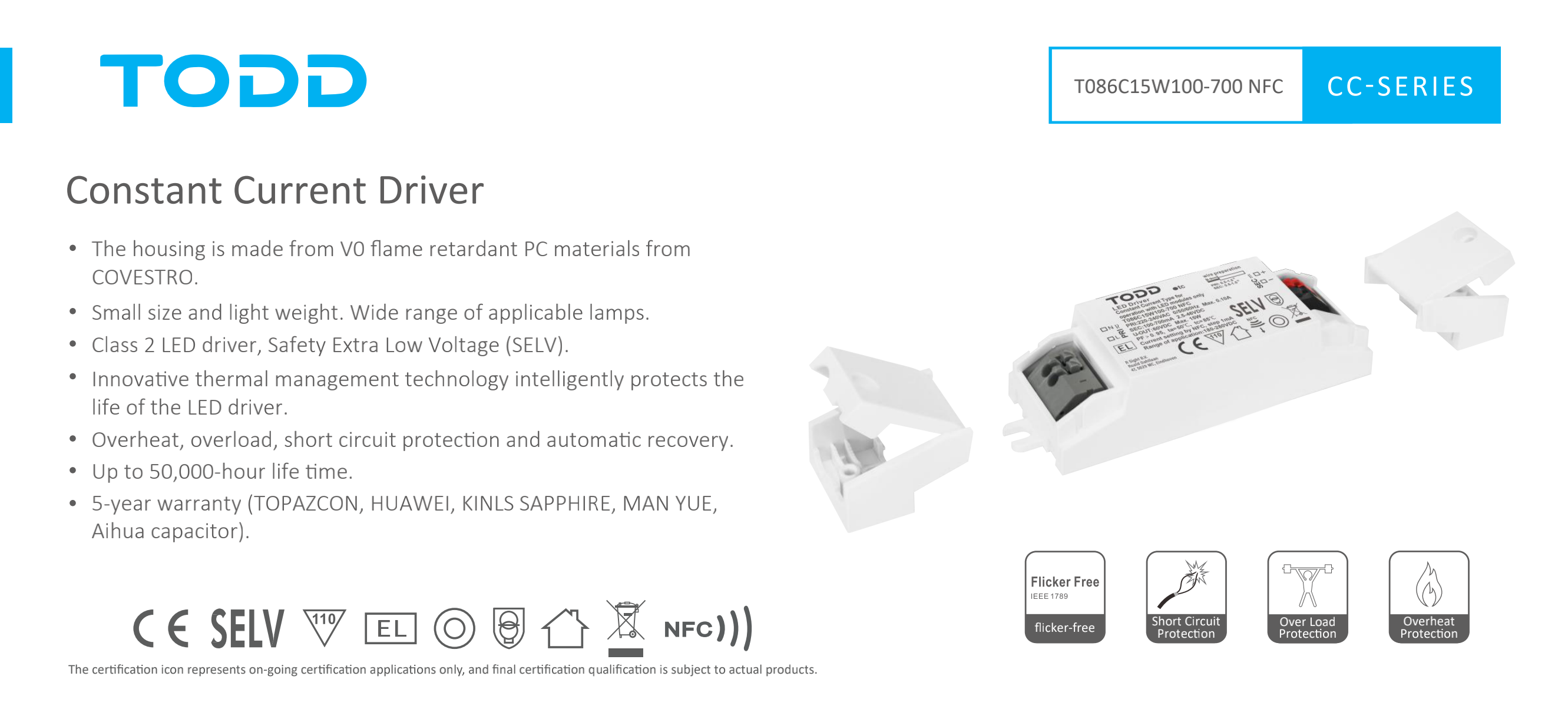 led driver T086C15W100-700 NFC