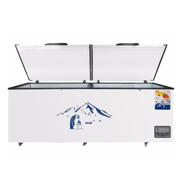 Hot Selling 220V Commercial Glass Top Chest Display Freezer with Curved Combined Island Design for Supermarket Refrigeration