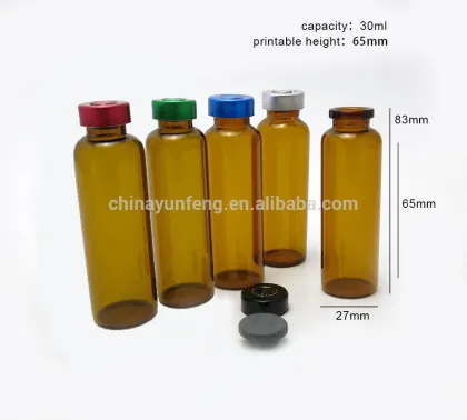 Brown 30ml drug bottle medicine bottle with rubber stopper