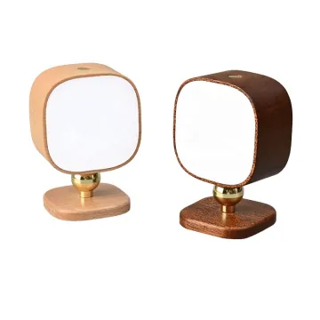 Simple USB Rechargeable Dimmable Solid Wood Night Light with Touch Sensor