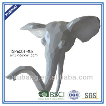 Wood cutting finish Elephant head wall decor