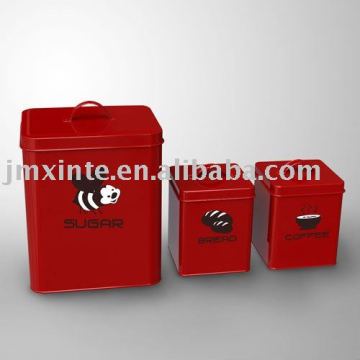sets 3 metal bread bin