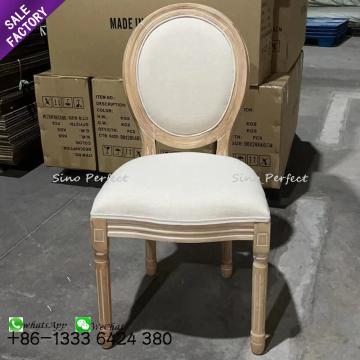 Luxury Wedding Event Chairs: Oval Back White Soft Cushion Wooden Dining Chair