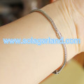 Cadena de la serpiente de plata / plateado de 190MM longitud forma pulsera de perlas de Europa