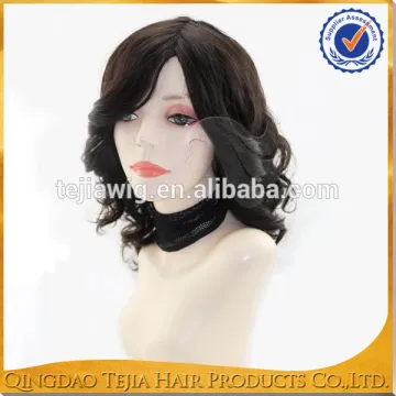 Factory price best quality black virgin european kosher jewish wig with bangs