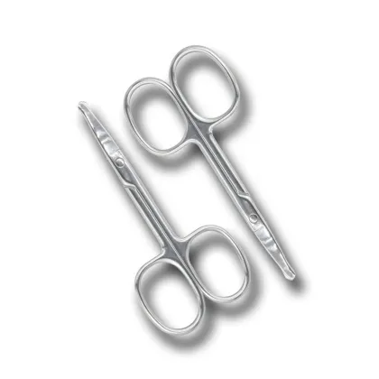 Fantastic Quality Sharp Tip Mirror Beauty Scissors Silver Color Beard Eyebrow Nose-hair Trimming Tools