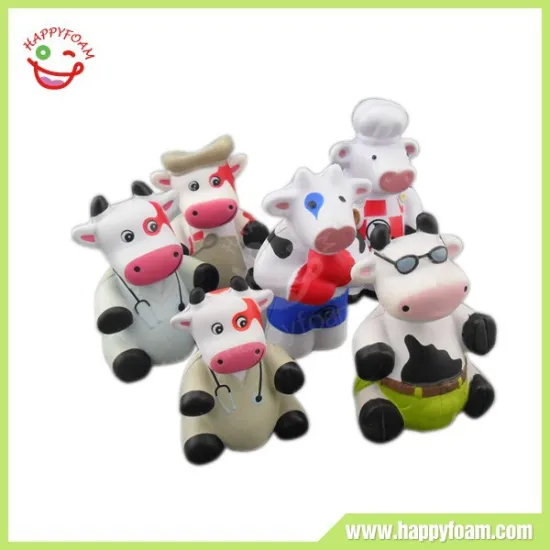 Pu anti stress ball cow family