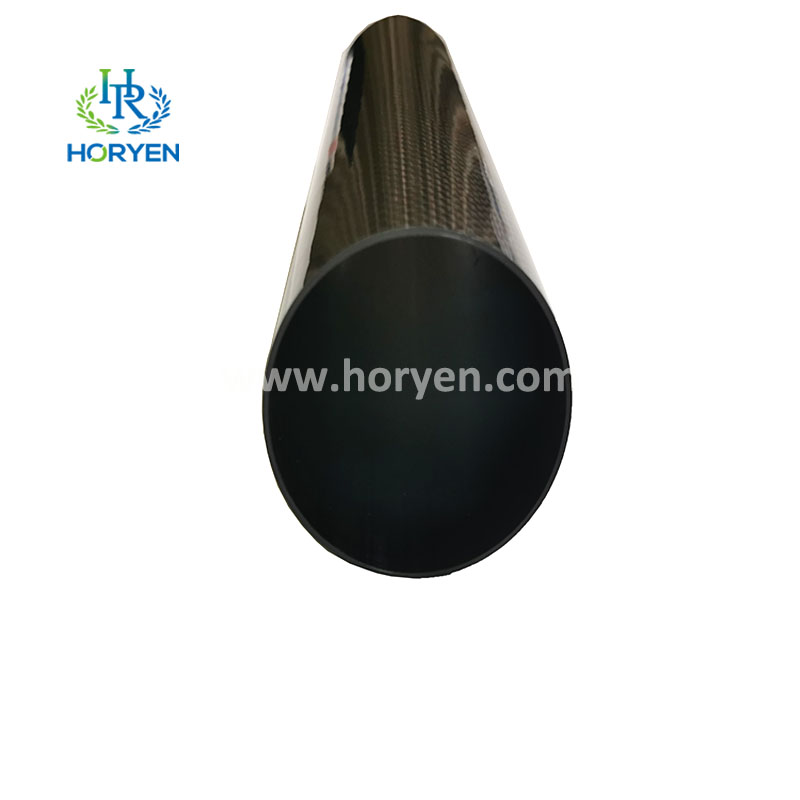 Custom plain twill large diameter round carbon tube