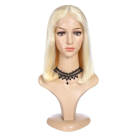 Wholesale 150% 180% 613 Blonde Bob Transparent Lace Pre Plucked Front Lace Brazilian Human Hair Wigs Hair and Wig Supplies