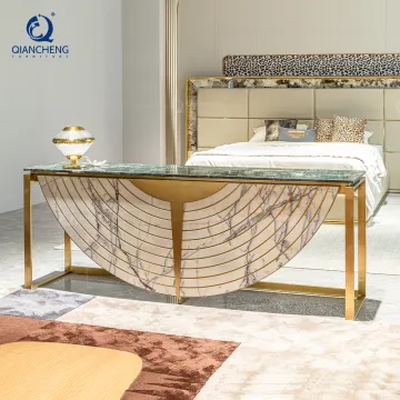 Stainless Steel Marble Modern East Entryway Console Table