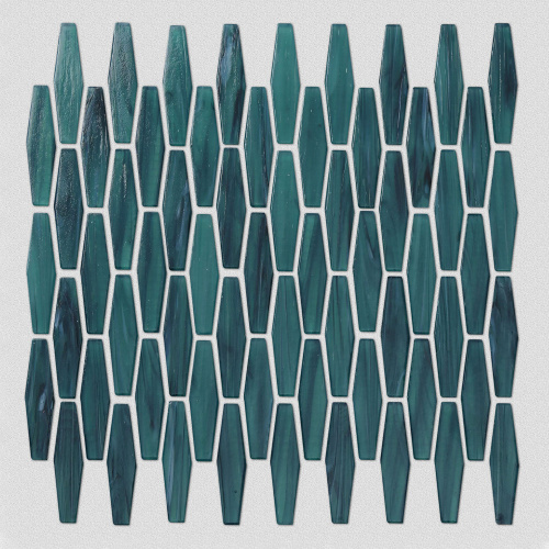 Diamond Shape Glass Mosaic Green Hotel Backsplash Tiles