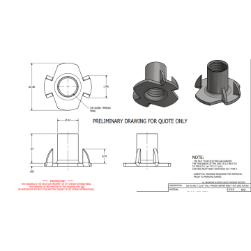 CBNHF Zinc Plated Furniture T-Nut