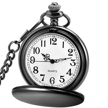 Vintage Quartz Roman Numeral Pocket Watch - Classic Style for Men and Women