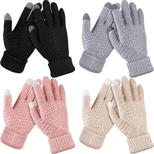 Women's Winter Touch Screen Gloves Warm Cuffed Gloves