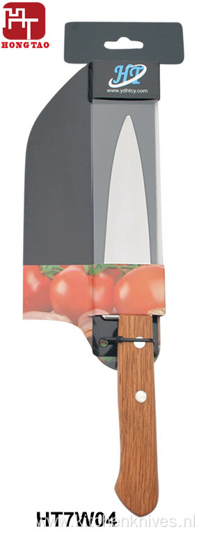 kitchen wooden handle chef knife