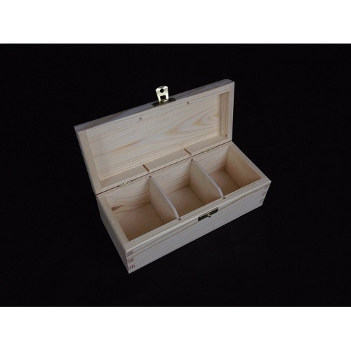 New Plain Unfinished Wooden Tea Bags Box