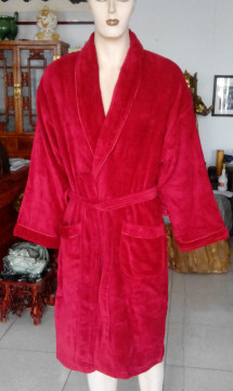 100% cotton velvet bathrobe
