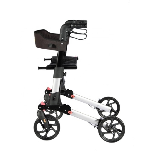 4 wheels rollatror walker Double Folding Lightweight Mobility Disabled Elderly Walker Supplier