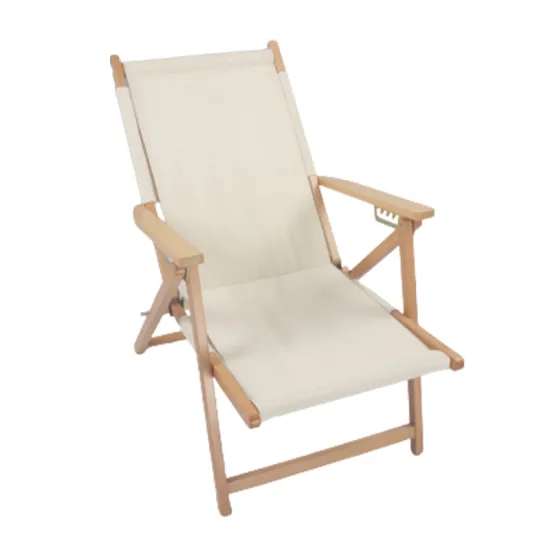Portable Beach Chair: Folding Wooden Camping Recliner for Deck and Fishing