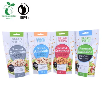 foil zipper biodegradable stand up pouch packaging vacuum seal bags food