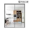 Puerta corrediza de vidrio simple minimalista de doble panel