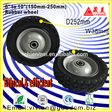 Metal wheel/Roue en metal/ Ruled Rubber Lawnmower Lawn Push Mower Wheel 6+ inch diameter