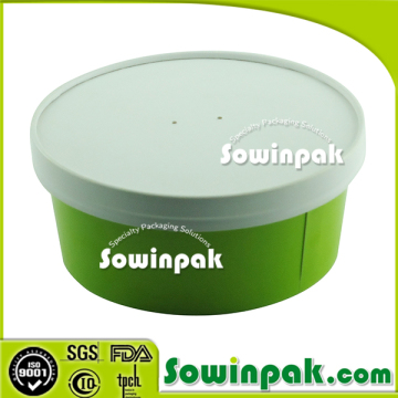 Green Salad Bowls with White Lids