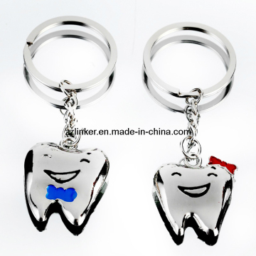 Dental Gift Tooth Shaped Key Chain/OEM Teeth Key Chain/Teeth Couple Key Chain