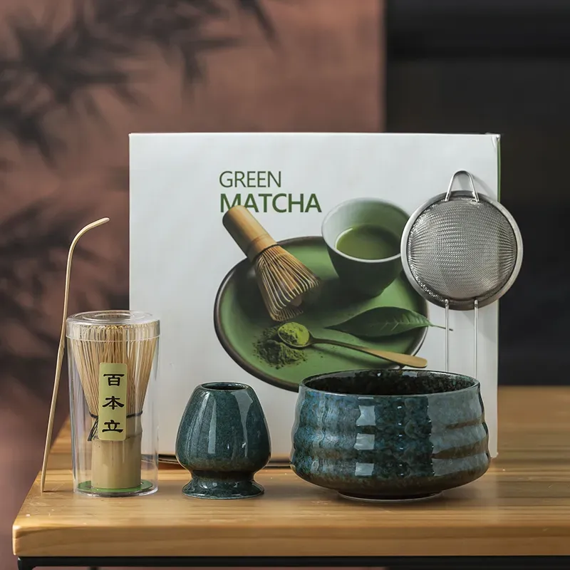 Custom Logo Ceramic Matcha Tea Set with Gift Box
