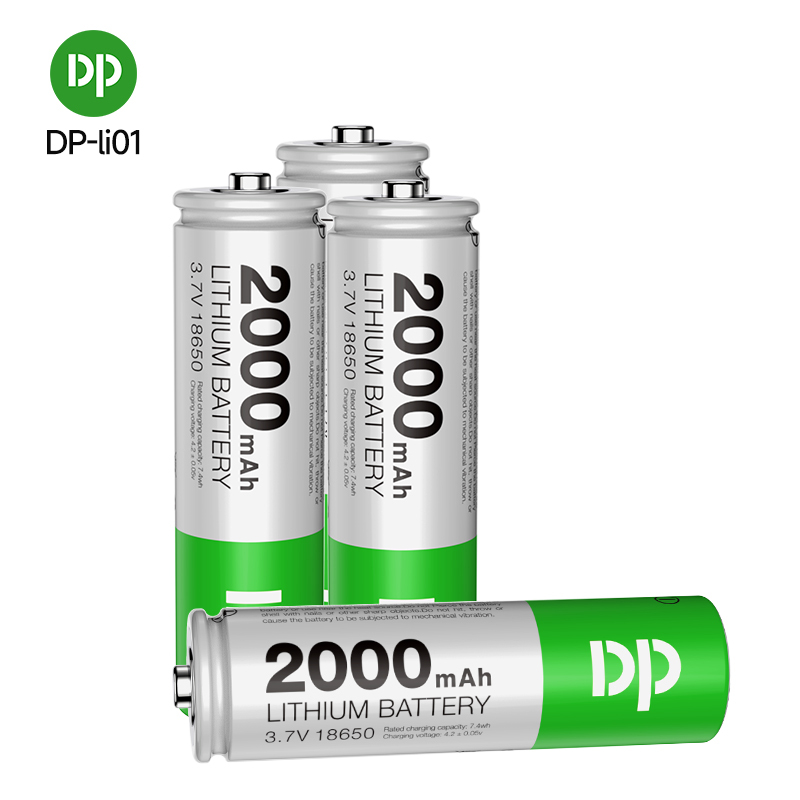 2000mAh Rechargeable 18650 Lithium Battery 4-in-1 set