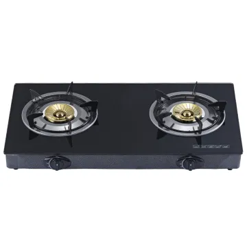Home Kitchen Tempered Glass 2 Burner Stove Cooker Easy To Clean Desktop Gas Stove