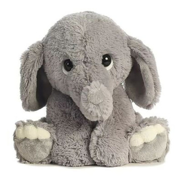 Posture assise mignonne Décoration de jouets en peluche d&#39;éléphant gris