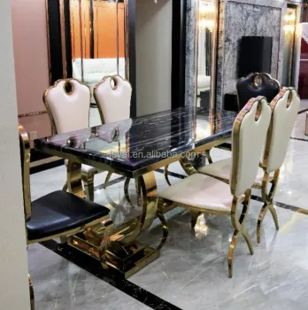 Mid Century Modern White Marble Top Dining Table Set