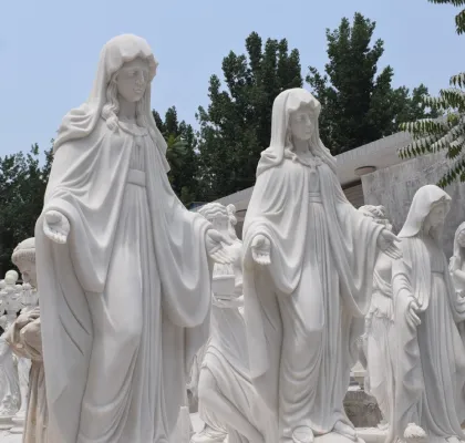 Religious small size stone white marble holy mother mary statues for sale