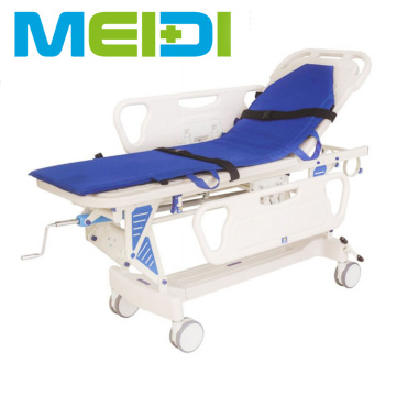 Hydraulic Manual Hospital Bed with ABS Plastic, Medical Emergency Stretcher, Patient Transport Trolley