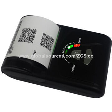 Bluetooth thermal receipt barcode QB code printer, replaceable/rechargeable battery