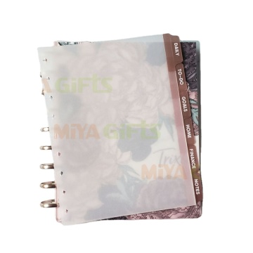 Rose Gold Clear Frosted 6 Tabbed Planner Dividers