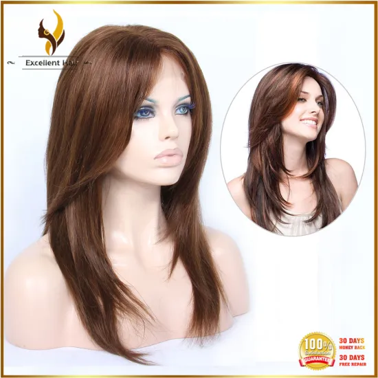 Custom blonde brazilian hair 2#/4# mix color full lace wig
